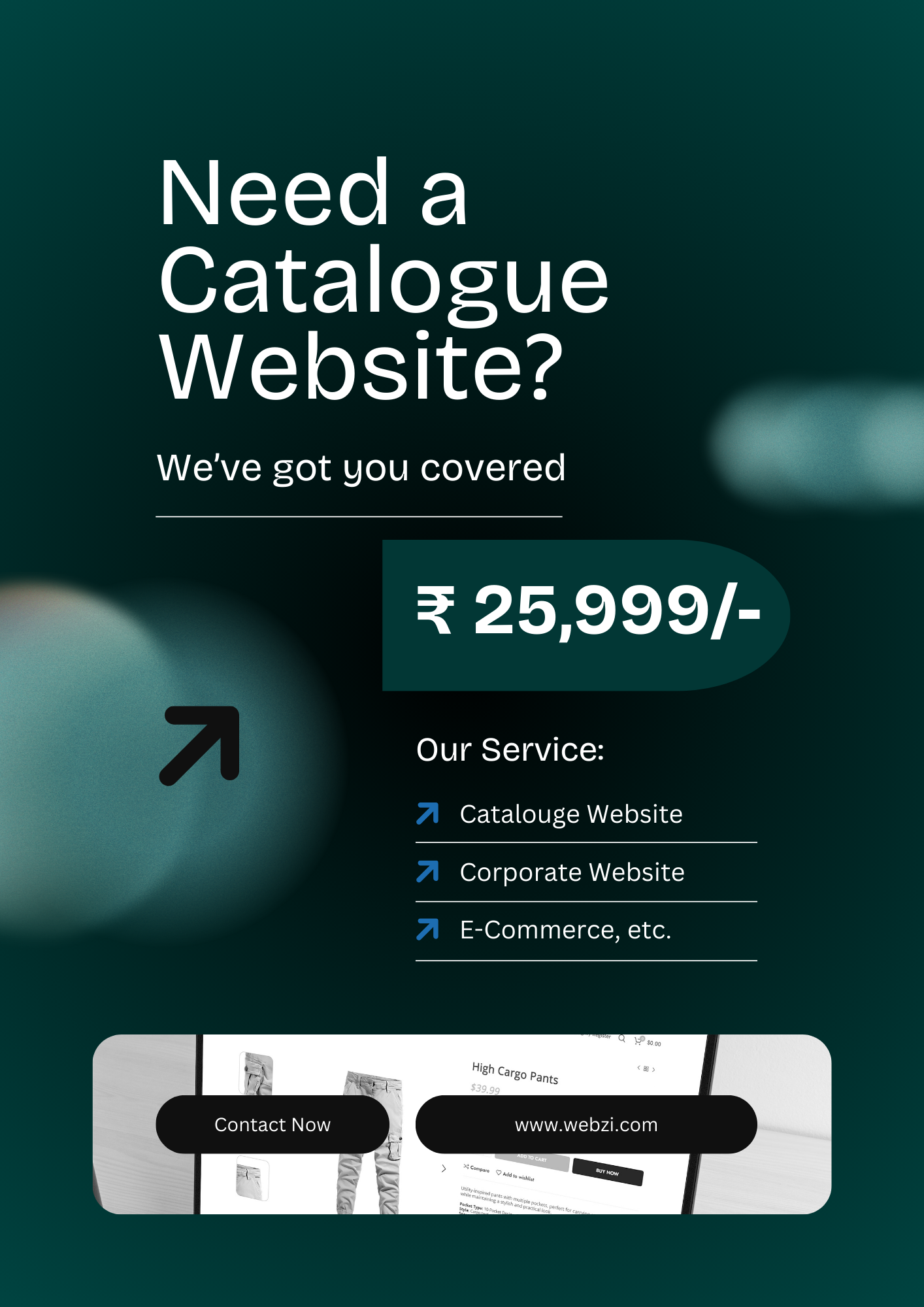 Black and Blue Gradient Website Service Flyer